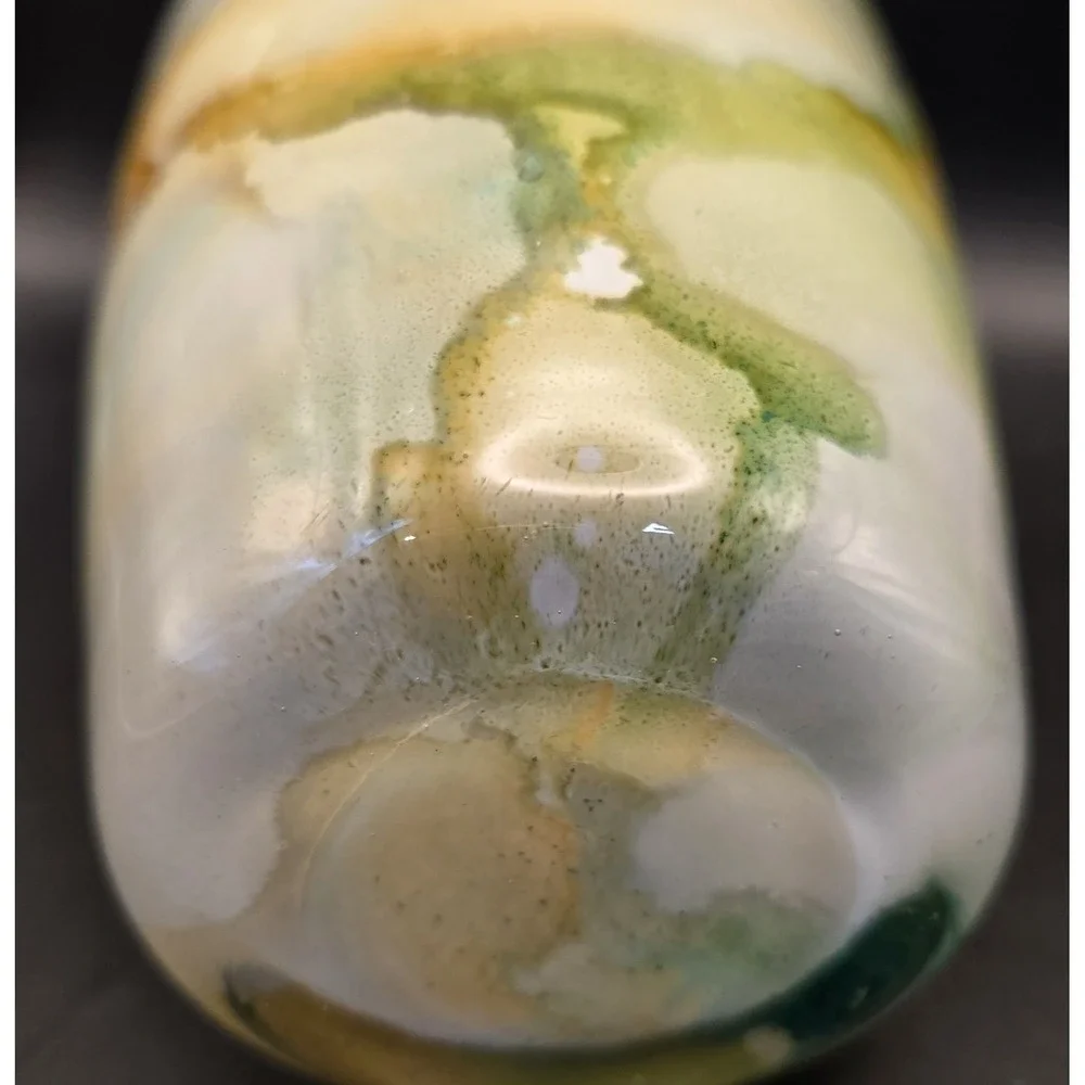 Itallian Swirl Vase Franco Design  Marbled Reverse Painted Art Glass B#27